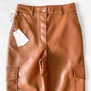 Wilfred Vegan Leather Modern Cargo Pant (Cognac) NWOT